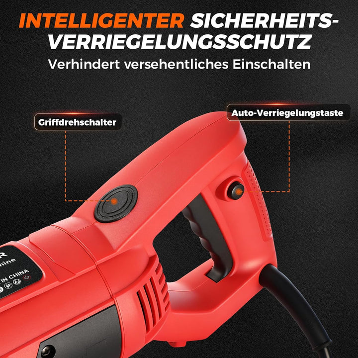 Mauernutfräse 4200W mit Laser & Softstart, Schlitzfräse Wandfräse 6500 U/min, Schnittbreite bis 42 m