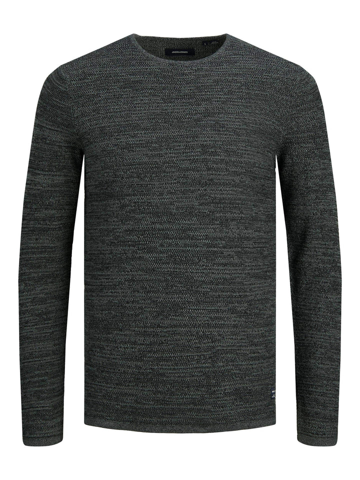JACK & JONES Herren Jjtheo Knit Crew Neck Strickpullover S Black/Detail:twisted With Sedona Sage, S