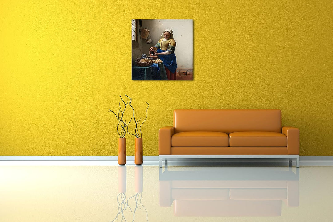 Printed Paintings Leinwand (60x60cm): Jan Vermeer - Das Milchmädchen (1658) 60x60 cm, 60x60 cm