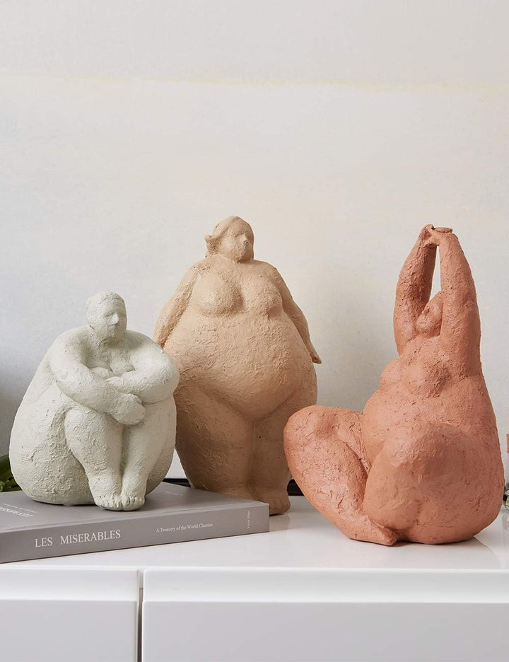 Amoy-Art Frau Skulptur Figuren Modern Dekor Statue Wohnzimmer Kunst Arts Polyresin Geschenk 18cm