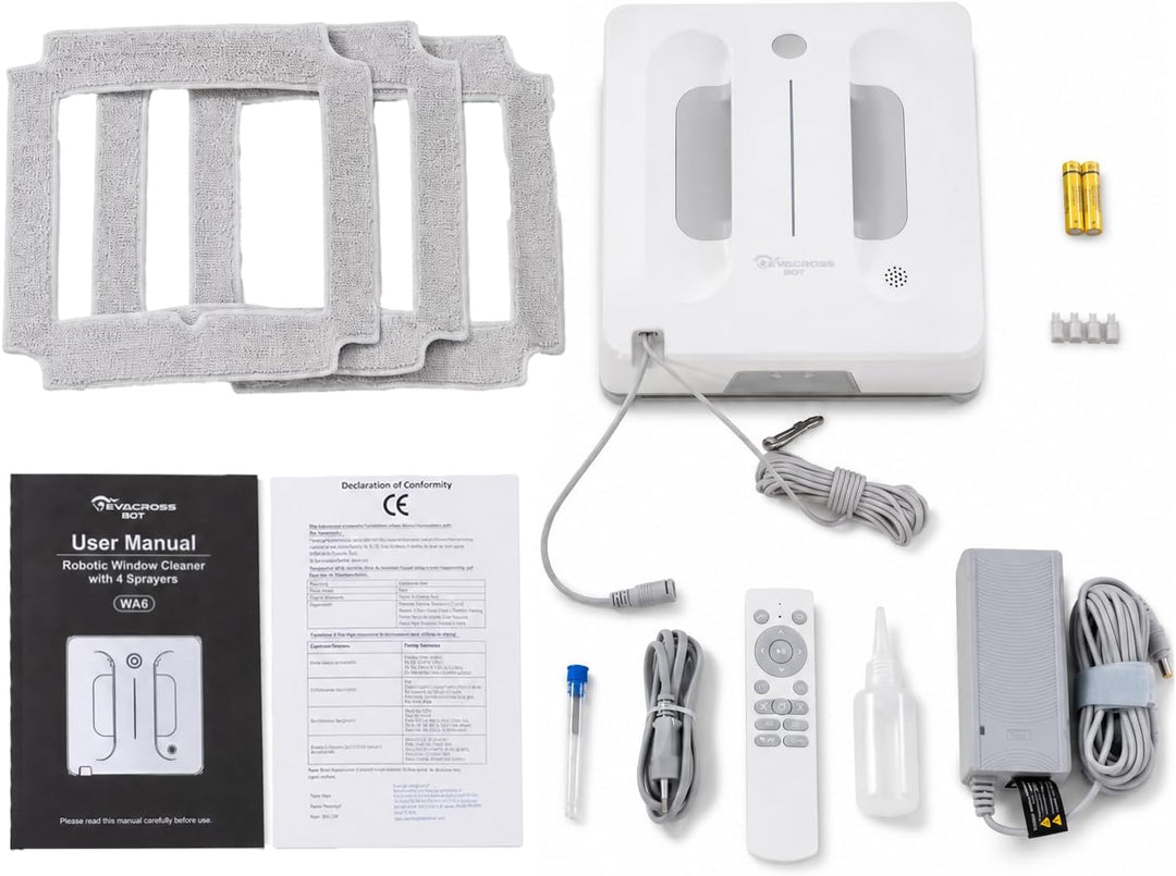 Fensterputzroboter mit 4-Fach Sprühsystem, Automatische Fensterreinigung für rahmenlose &amp; gerahmte F