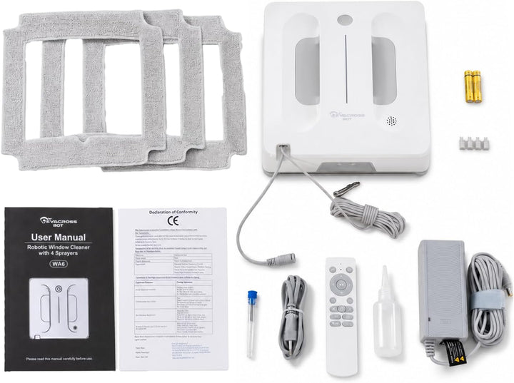 Fensterputzroboter mit 4-Fach Sprühsystem, Automatische Fensterreinigung für rahmenlose &amp; gerahmte F