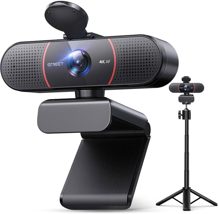 EMEET C960 4K Kit Webcam, UHD Webcam mit Objektivabdeckung & Dual Mikrofon, TOF Autofokus, 66 ° Stre
