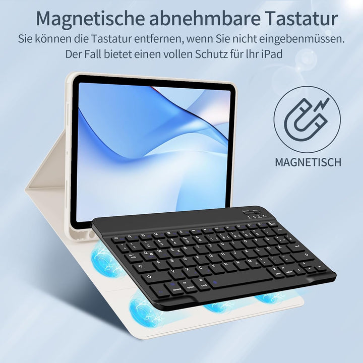 Hülle mit Tastatur für iPad Air 11 Zoll (M4/M3/M2) 2026/2025/2024, iPad Air 5./4. generation 2022/20