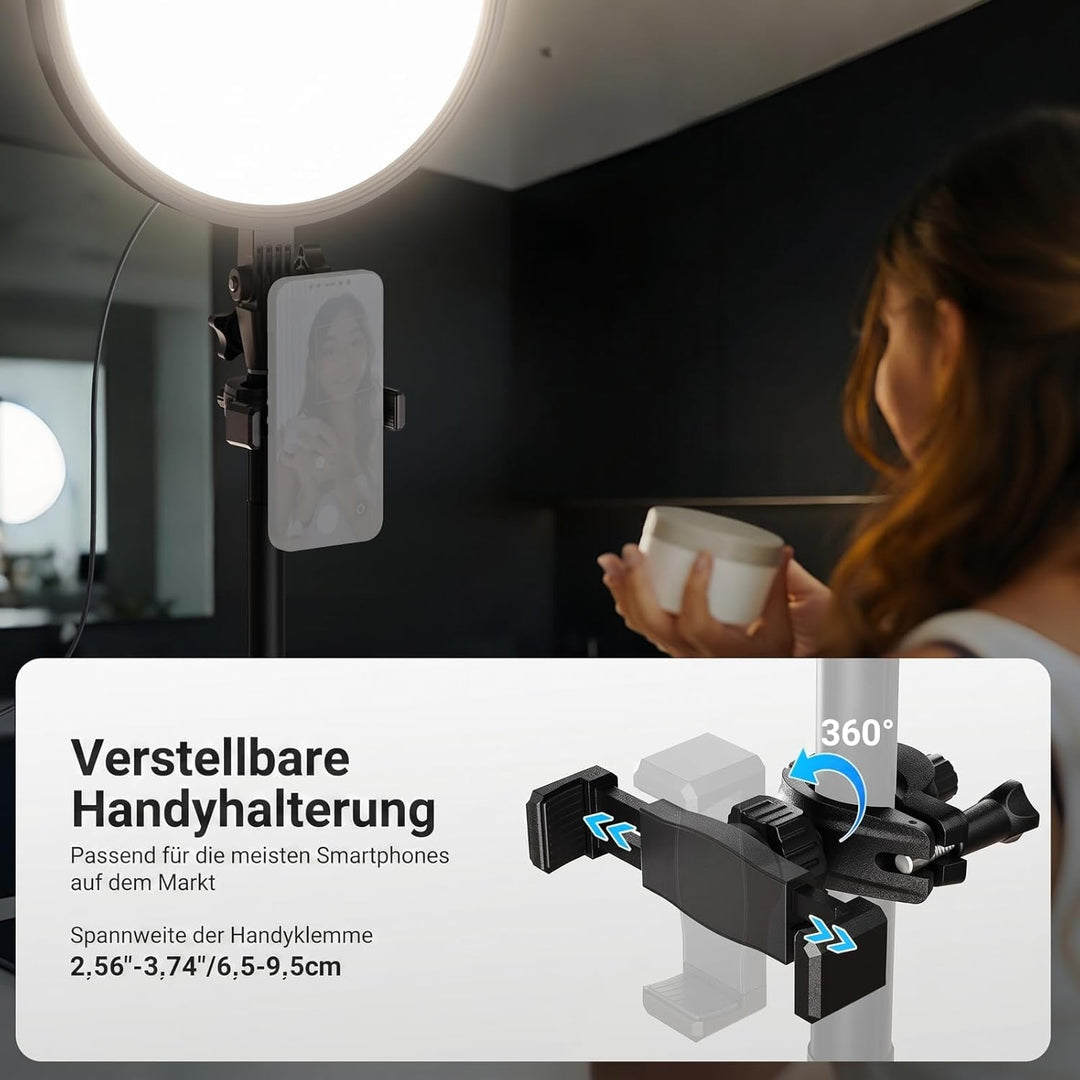 NEEWER BASICS 13" 45W Ringlicht mit 66" Ständer, 3000K-6500K CRI95+ grosses Vollbild LED Panel Licht