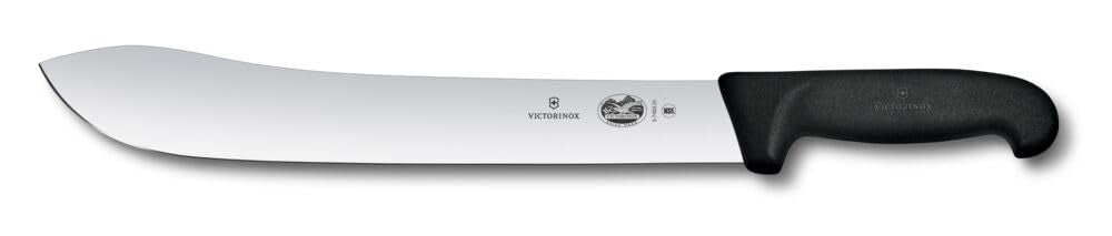 Victorinox Fibrox Metzgermesser, Langes Fleischmesser zum Zerteilen grosser Fleischstücke, 31 cm, Ge