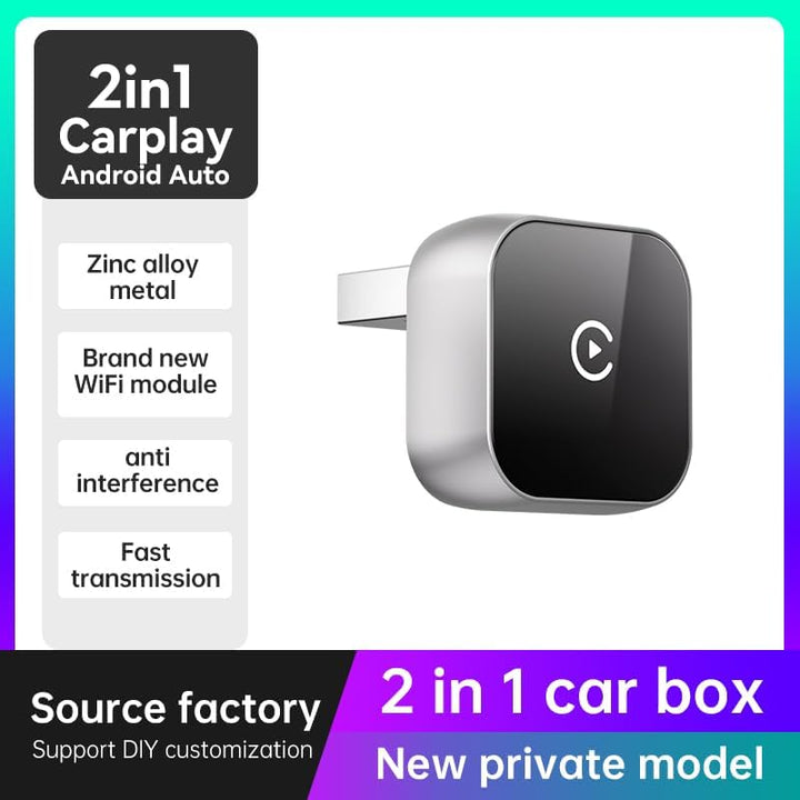 Wireless CarPlay Adapter,2 In 1 Wireless CarPlay & Android Auto Adapter,2025 Verbessertes drahtloses