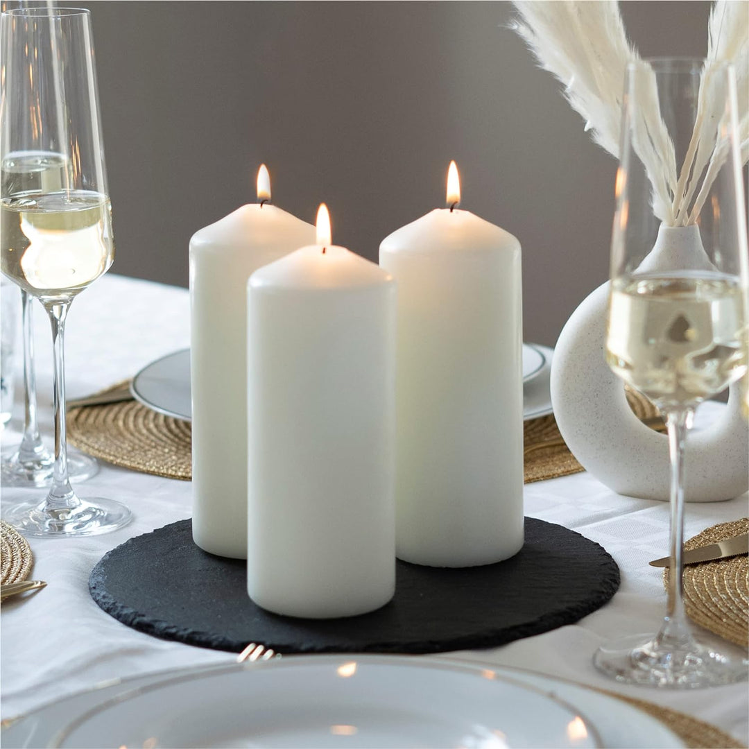 HOFER STUMPENKERZEN 68 x 170 mm – elfenbein, creme, champagner | besonders lange Brenndauer ca. 67 S