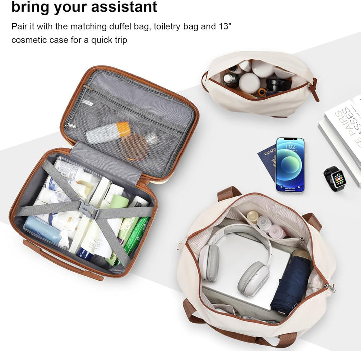 Joyway Gepäckset Weiss / Braun Carry-On 20-Inch, Weiss / Braun Carry-On 20-Inch
