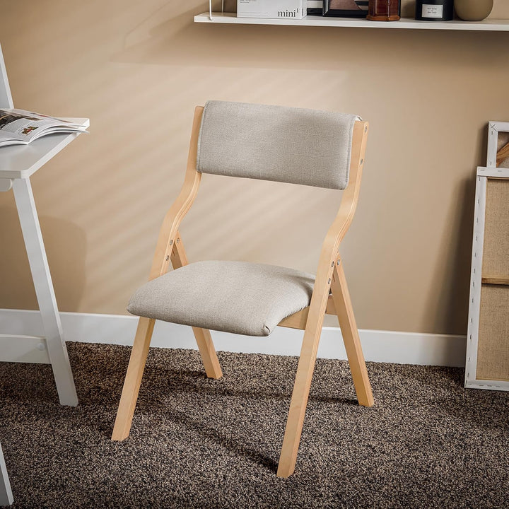 SoBuy FST40-HG Klappstuhl Küchenstuhl mit gepolsterter Sitzfläche und Lehne grau, Grau