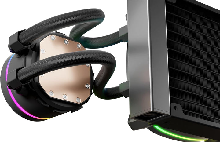 Nfortec - ATRIA X Liquid CPU Cooling ARGB 240mm, Infinity Mirror 360 Grad drehbar, 2x 120mm PWM ARGB