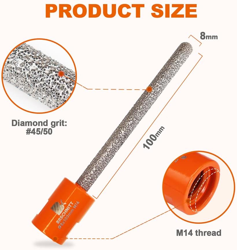 Diamant Fugenfräser 8mmX100mm- für Winkelschleifer zum Reinigen und Entfernen von Mörtel Zementstift