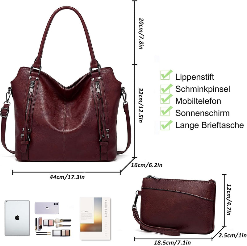 TAN.TOMI Handtasche Damen,Handtaschen Set,Umhängetasche Gross Schultertasche Frau Elegant Henkeltasc