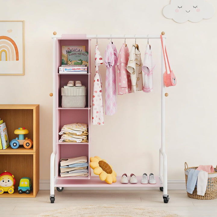 GRANNY SAYS Kinderkleiderstange mit hängendem Organizer, Kinderkleiderstange mit Rollen, Kleiderstän