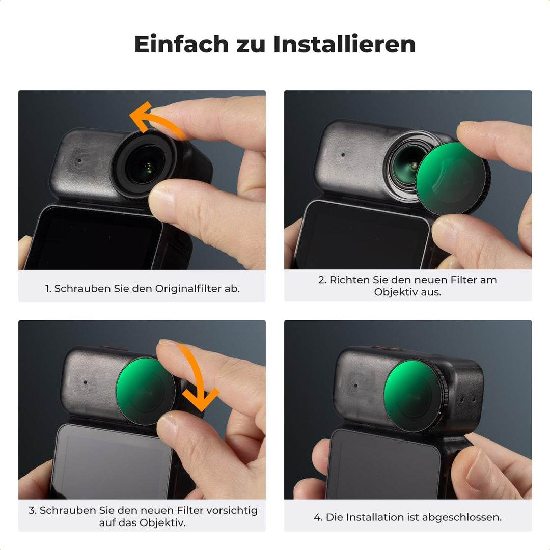 K&F CONCEPT DJI Nano 4er Pack CPL ND Filterset, CPL+ND8+ND16+ND32 Filter mit Mehrfach Beschichtete H