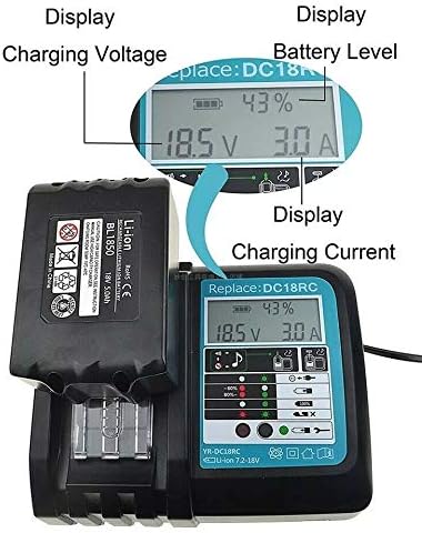 Für Makita Ladegerät & Akku für Makita BL1830 BL1840 BL1850 BL1850B DC18RA DC18RC DC18RD 7,2V~18 V L