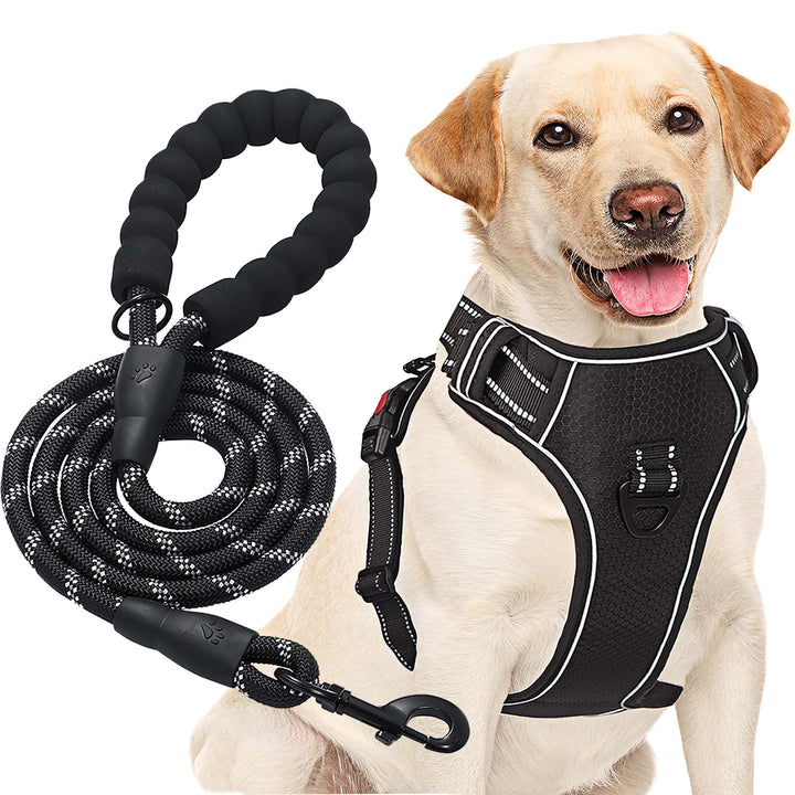haapaw Hundegeschirr ohne Zug, einstellbar, reflektierend, Oxford, einfache Kontrolle, mittelgrosses