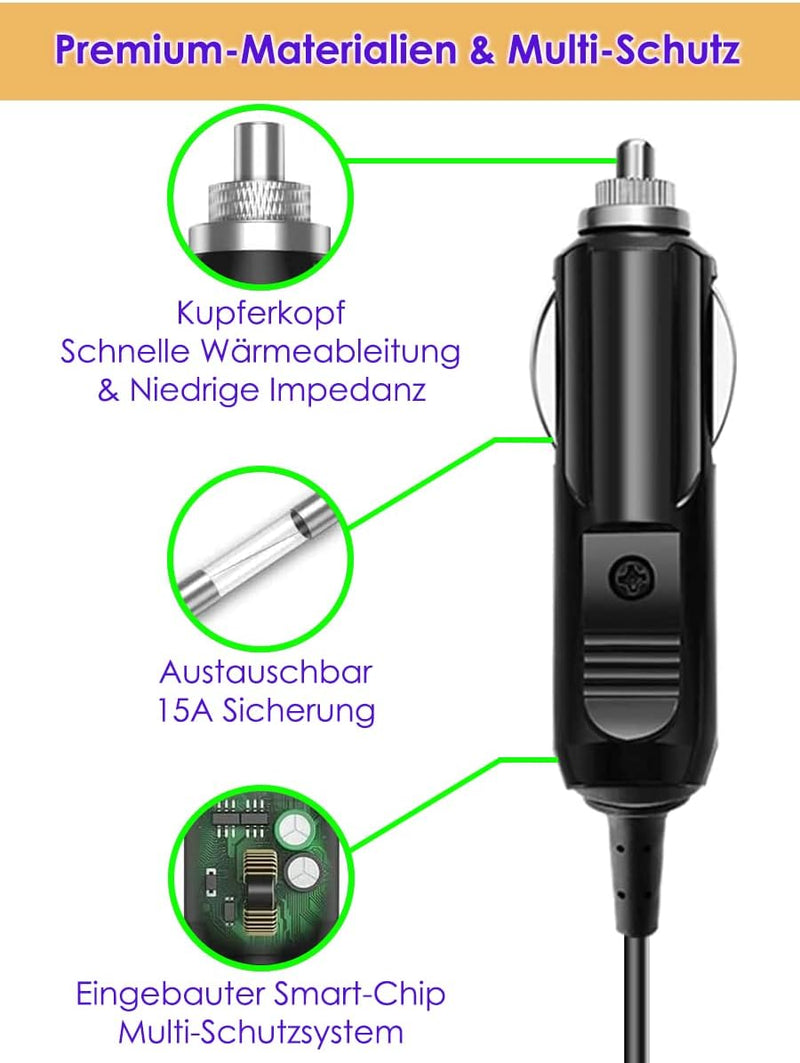 100W Schnellladegerät KFZ Ladegerät USB C Netzteil Schnellader Autoladegerät für Macbook Laptop Smar