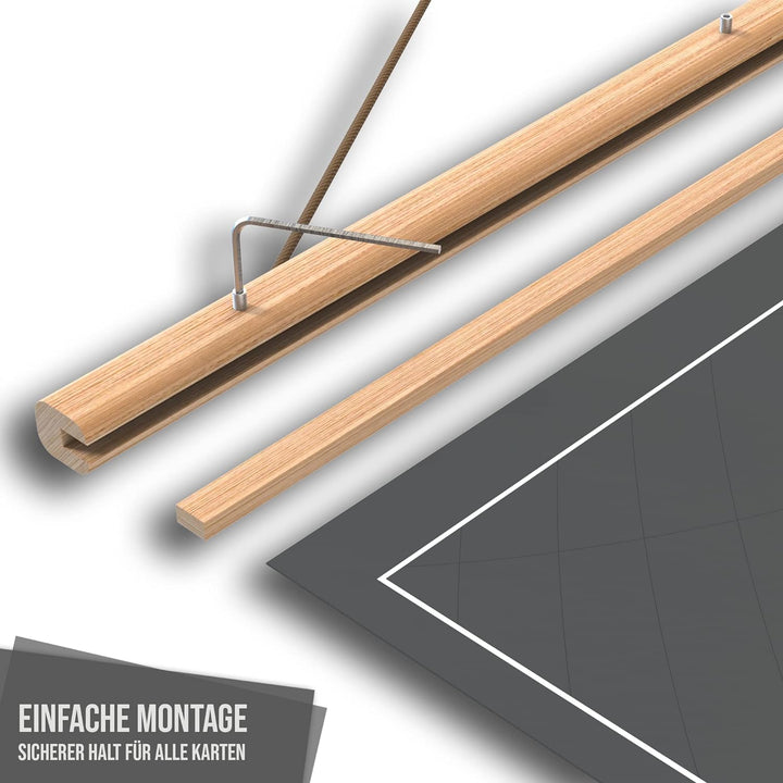 Vacentures Die Leiste - Schraubbare Klemmleiste für Magnetische Karten 84 CM 84 CM Natur, 84 CM Natu