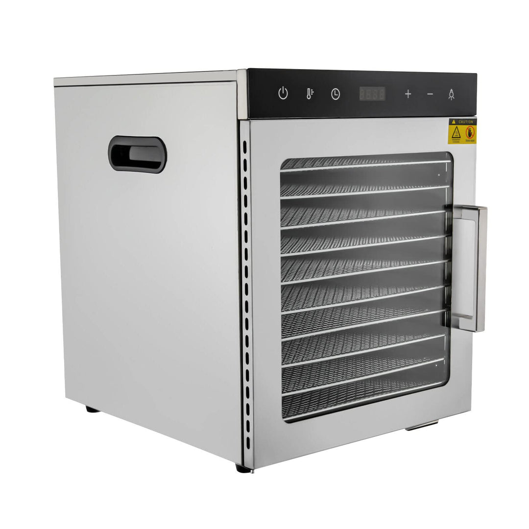 Dörrer Dehydrator 10 Tray Dörautomat Einstellbarer Temperatur 30-90℃ und 24 Stunden Timer Obsttrockn