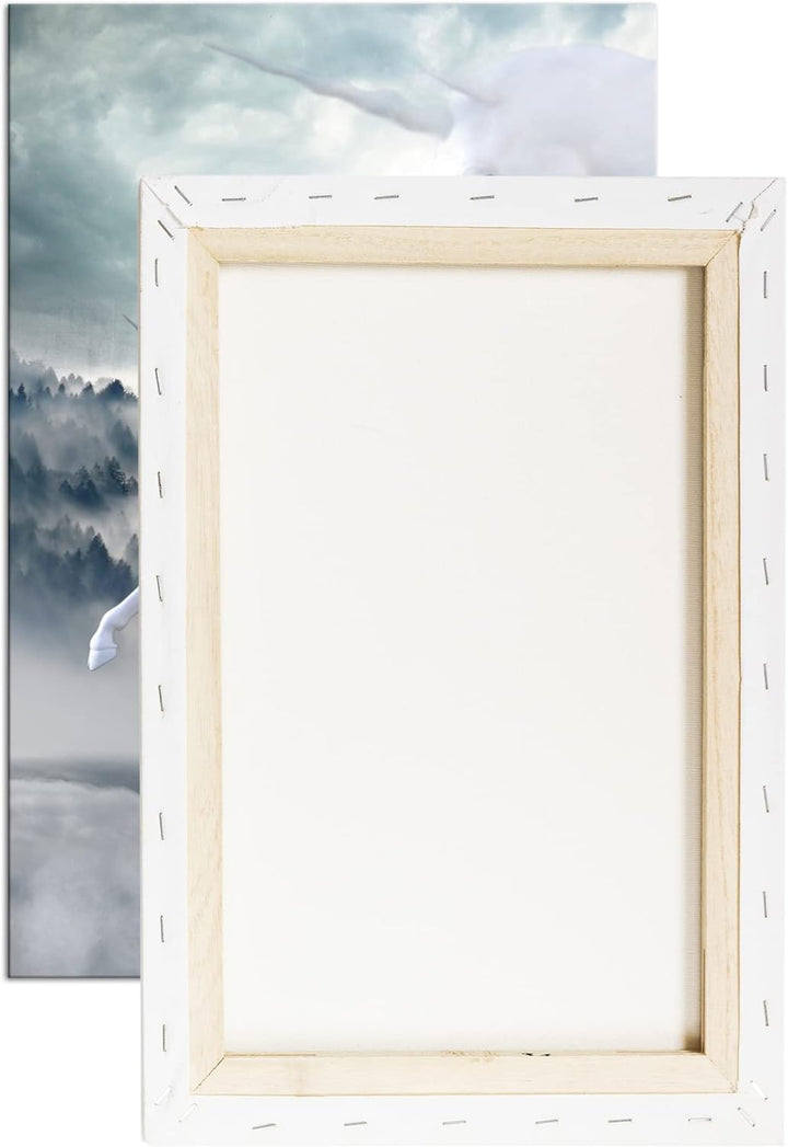 deyoli zauberhaftes stolzes Einhorn Format: 80x60 als Leinwandbild, Motiv fertig gerahmt auf Echthol