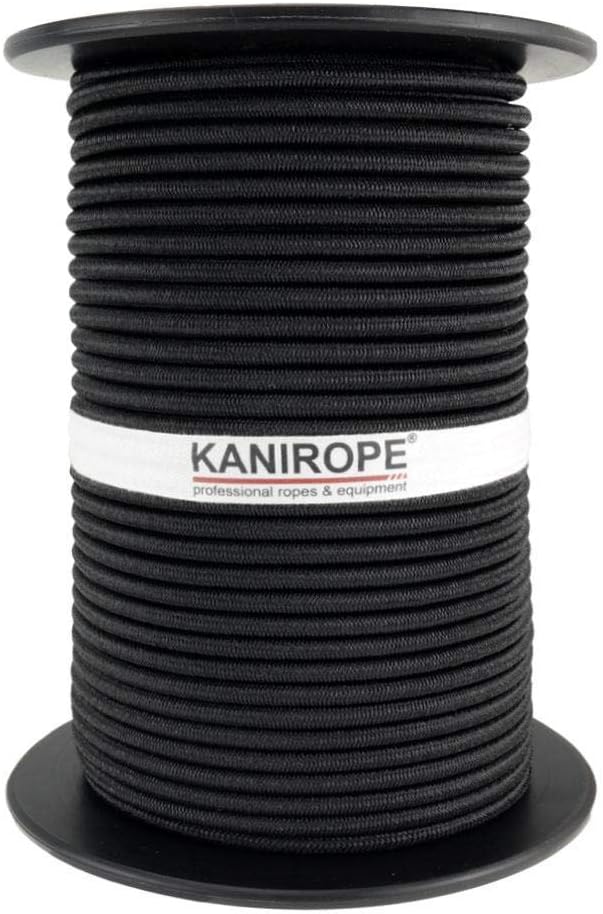 Kanirope® Gummiseil MONOSPAN PE 8mm 100m Schwarz Expanderseil Spann Seil Spanner Spannseil Plane, 10