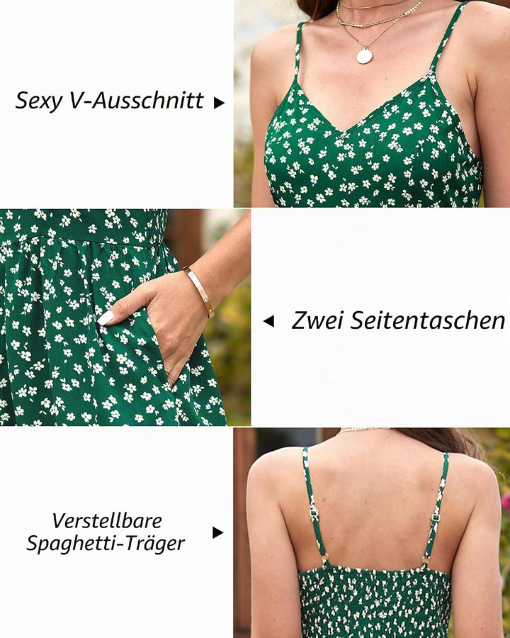 LAISHEN Jumpsuit Damen Sommer Overall Elegant Festlich Hochzeit Lang Hosenanzug Weites Bein Hose Pla