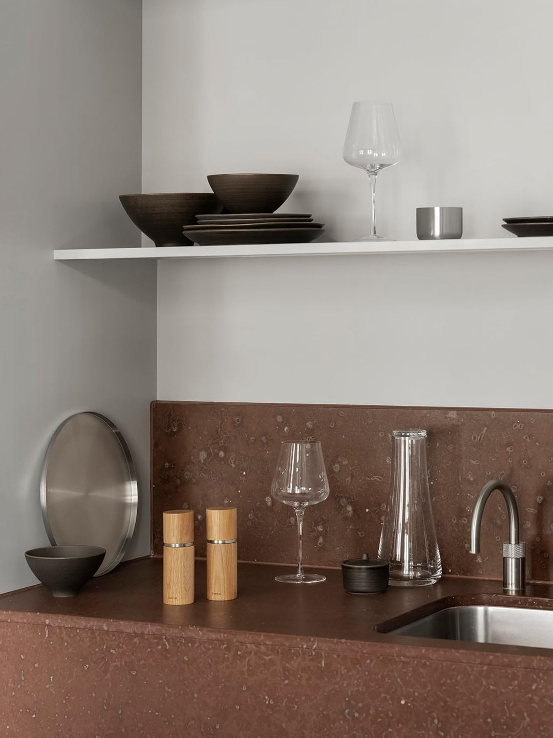 blomus | Tablett | Peasy | Edelstahl Stainless Steel | rund S ⌀30cm | Indoor | Stainless Steel 30 cm