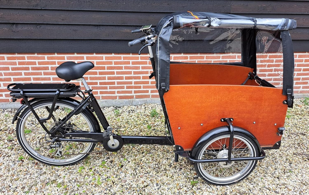 Luxus Regenzelt - Geeignet für Babboe Big Lastenfahrrad OHNE Gestängen - Qiewie (Schwarz)