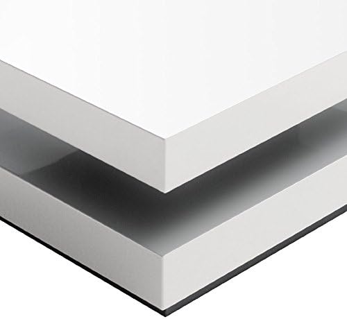 Robas Lund Couchtisch Wohnzimmertisch Weiss Hochglanz drehbar 360°, Hugo BxHxT 75 x 30 x 75 cm