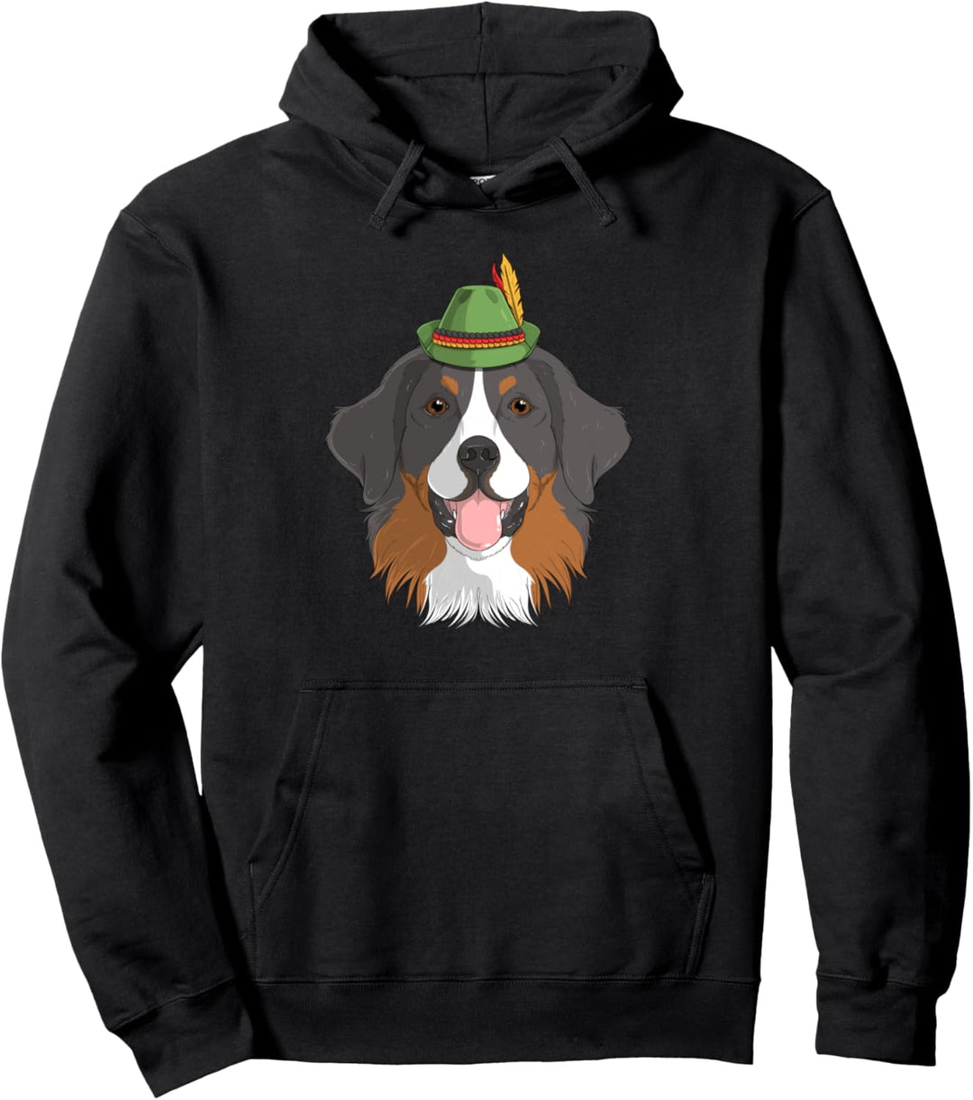 Berner Berg Hund Oktoberfest German Bavarian Alpine Hat Dog Pullover Hoodie