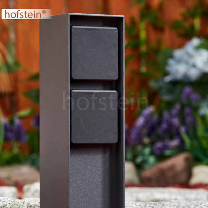 Steckdosensäule Reigolil, Steckdose mit Leuchte aus Metall/Kunststoff in Anthrazit/Schwarz, Steckdos