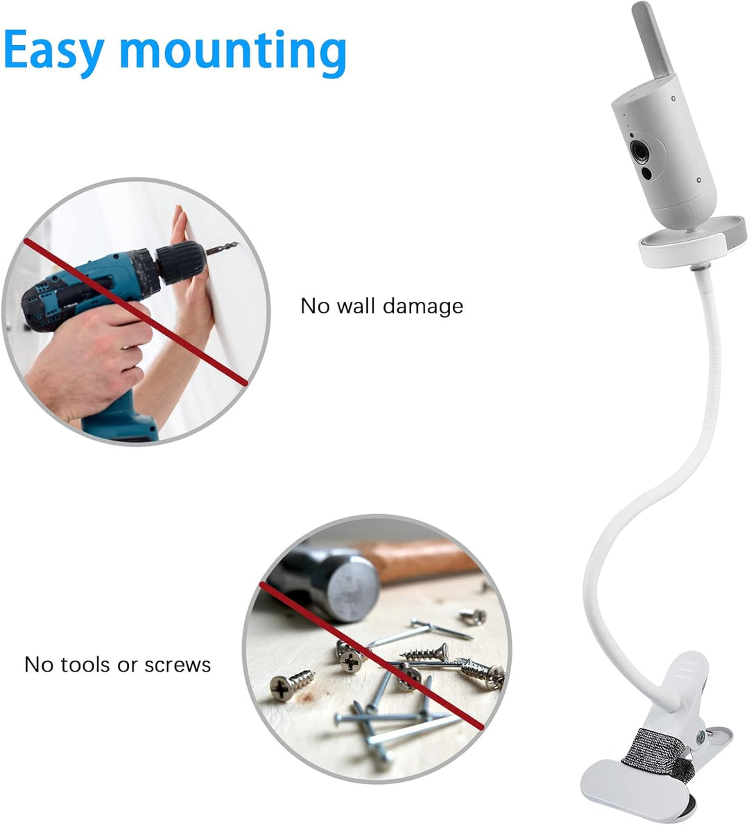 BECEMURU Vielseitige, Flexible Twist-Klemmhalterung mit 1/4-Schraube, 3M-Anschluss Dock, kompatibel