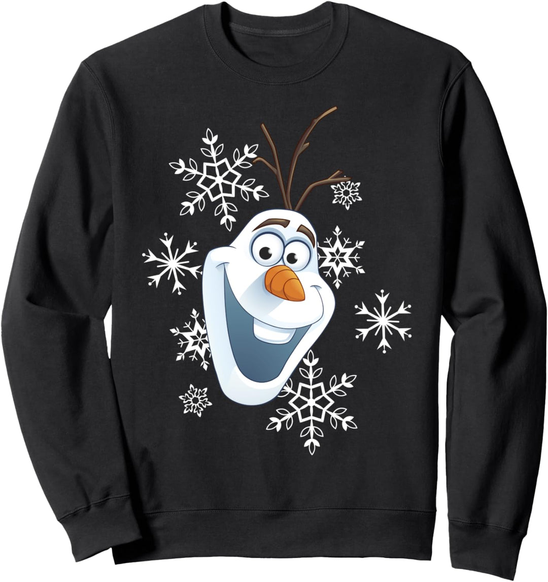 Disney Frozen Olaf And Snowflakes Face Portrait Sweatshirt