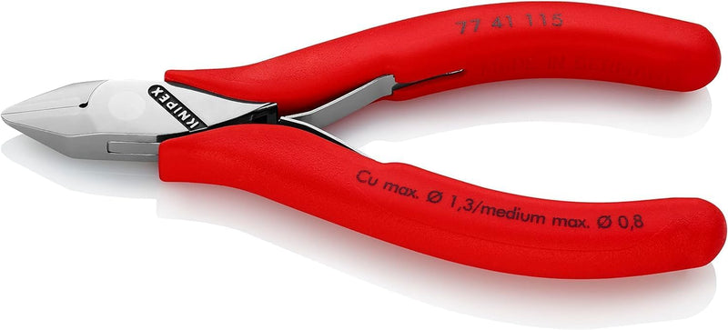 Knipex Elektronik-Seitenschneider mit Mehrkomponenten-Hüllen 115 mm 77 41 115 spitzer Kopf, ohne Fac