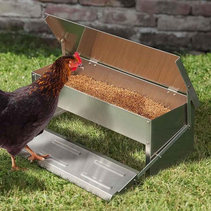 TERRE JARDIN - Futterstation für Hühner mit Pedal, 5 kg