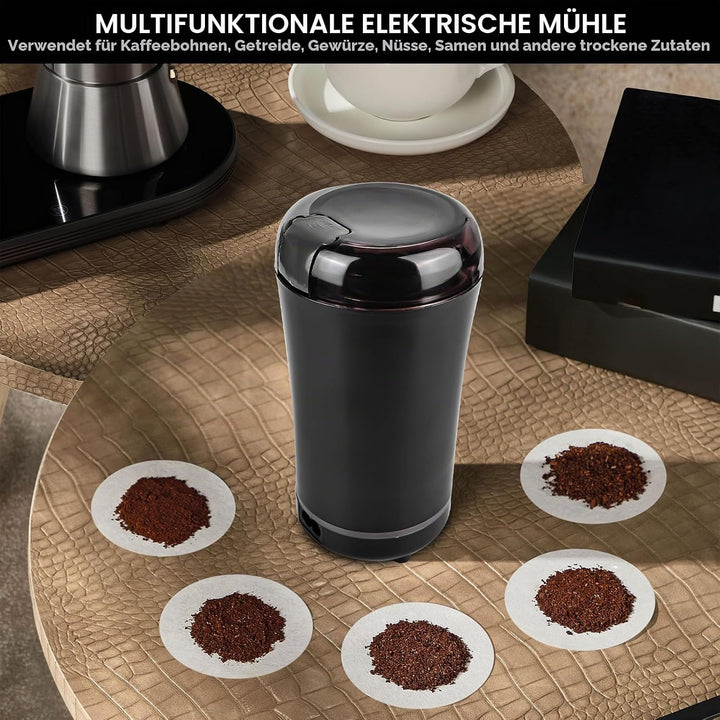 Kaffeemühle Elektrisch: Gewürzmühle Mahlwerk, Elektrisch Gewürzmühle mit Reinigungsbürste und Schlag