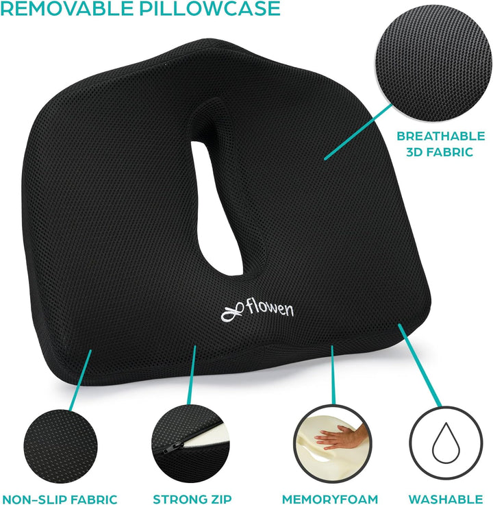 Flowen Sitzkissen Stuhl Orthopädisch Sitzring Steissbein Entlastung Sitzpolster Hämorrhoiden Auto St