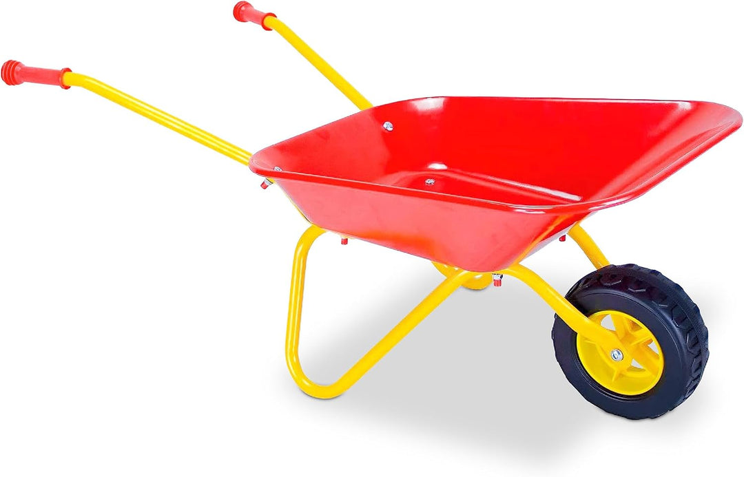 Relaxdays Schubkarre Kinder, rutschfeste Griffe, HxBxT: 43 x 74 x 36 cm, Metall, Kunststoff, Kinder-