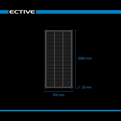 ECTIVE 110W Extra Leichtes Solarmodul Monokristallin mit 105 Zellen, Solarpanel mit Shingle-Technolo