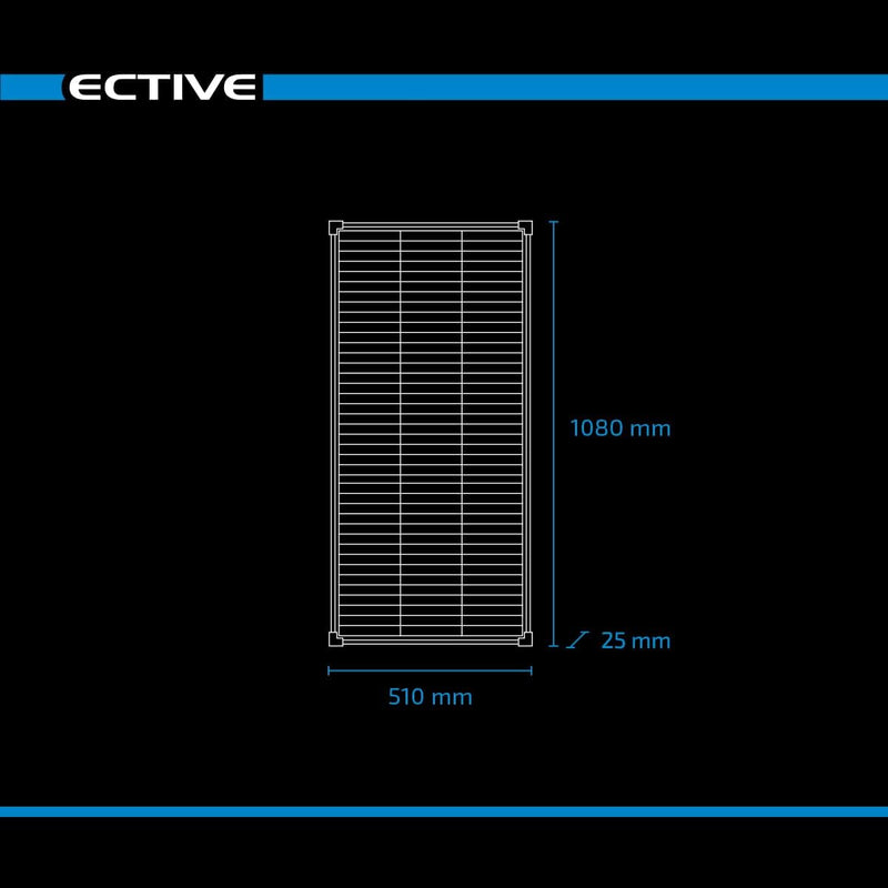 ECTIVE 110W Extra Leichtes Solarmodul Monokristallin mit 105 Zellen, Solarpanel mit Shingle-Technolo