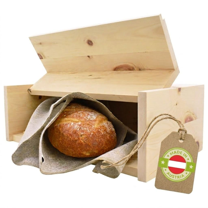 Brotkasten inkl.-Gitter & Bäckerleinen - Masse: 45 x 16 x 25 cm mit Bäckerleinen, mit Bäckerleinen