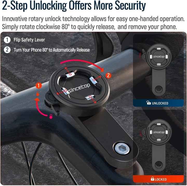 sincetop Bike Phone Mount für Mountain Bicycle, Universal Aluminium Rennrad Vorbaukappe Handyhalter,