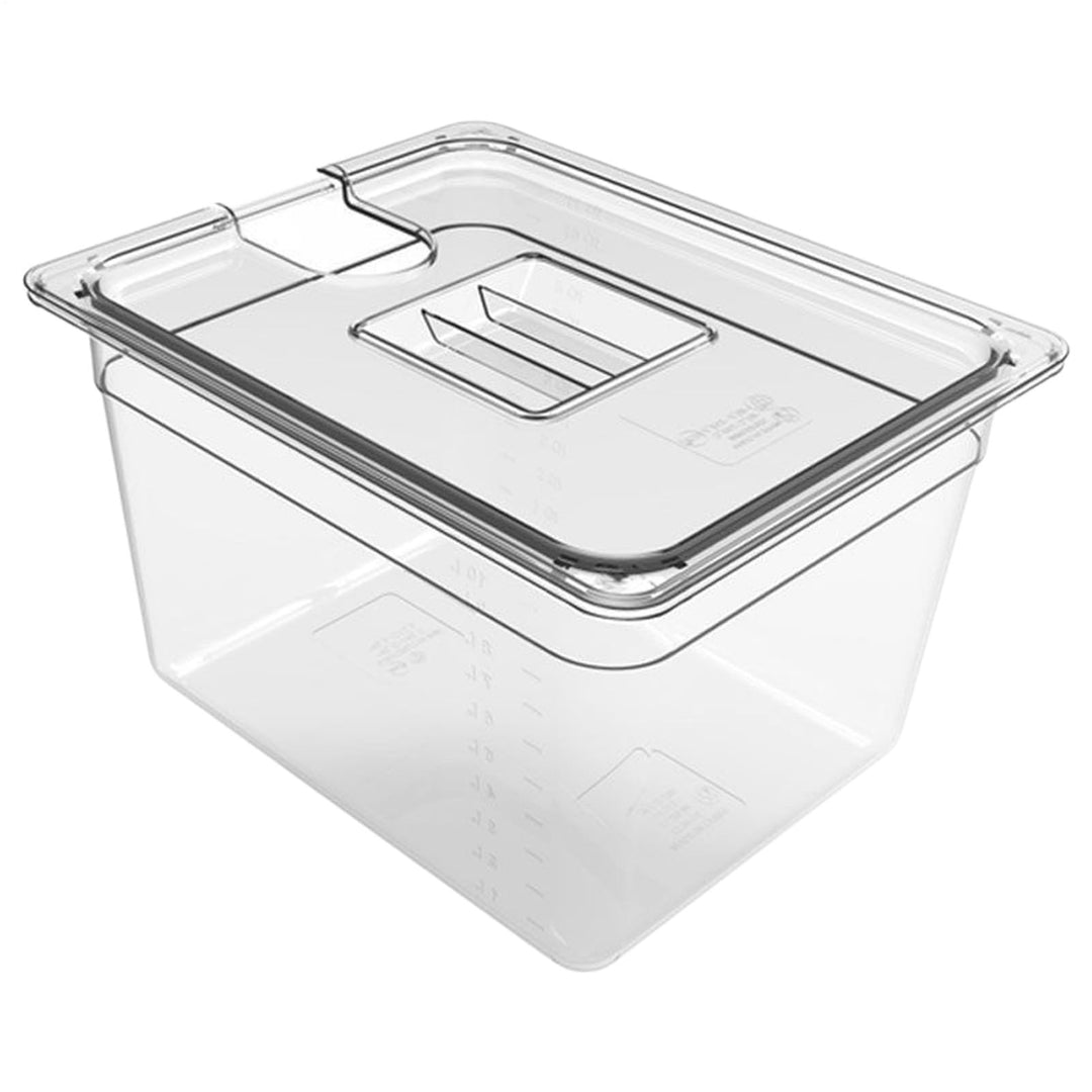 Sous-Vide-Behälter, Aufbewahrungsbox für Herd, 32 x 26 cm, luftdichter Deckel, tragbar, transparent,