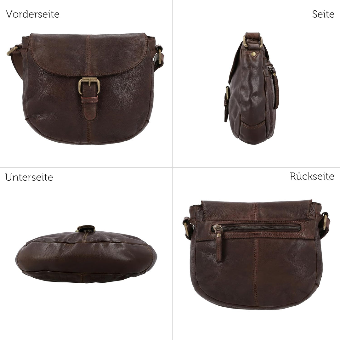 Gusti Leder Umhängetasche Candice | Handgefertigte Ledertasche Damen für Alltag & Freizeit I Elegant