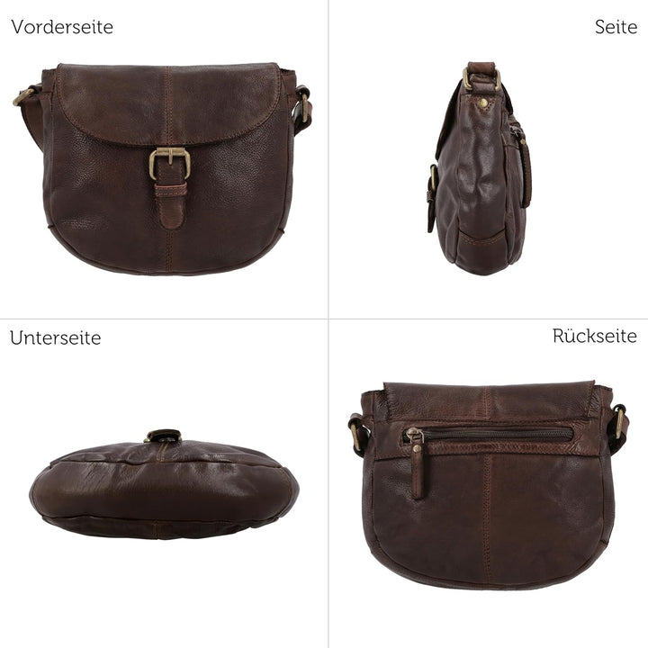 Gusti Leder Umhängetasche Candice | Handgefertigte Ledertasche Damen für Alltag & Freizeit I Elegant