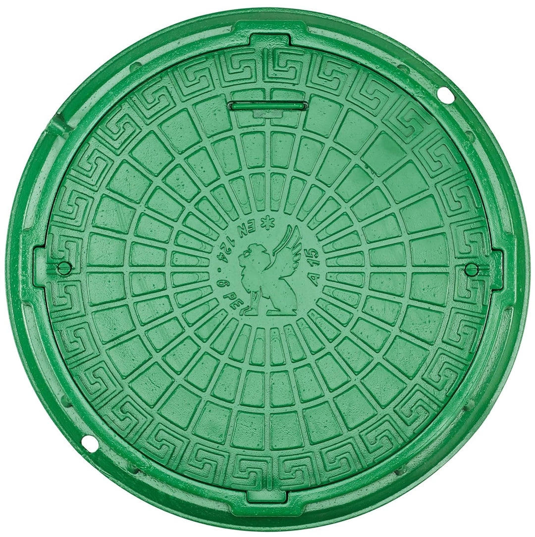 BABYLONPLAST Schachtabdeckung, Kanaldeckel DN600/750, Deckel Kunststoff Schachtdeckel A15, mit Siche
