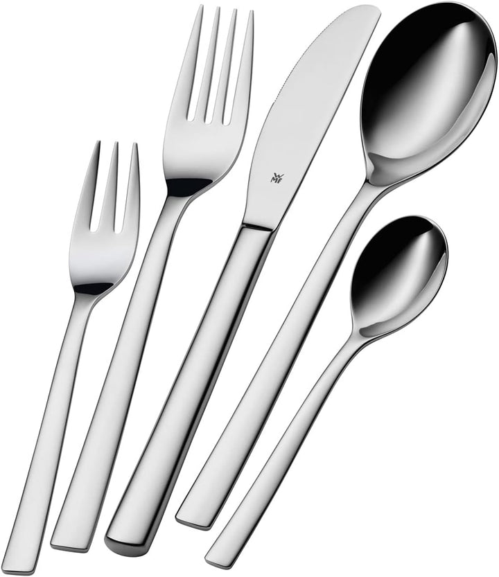 WMF Palermo Besteck Set 12 Personen, Essbesteck 60 teilig, Monobloc-Messer, Cromargan Edelstahl poli