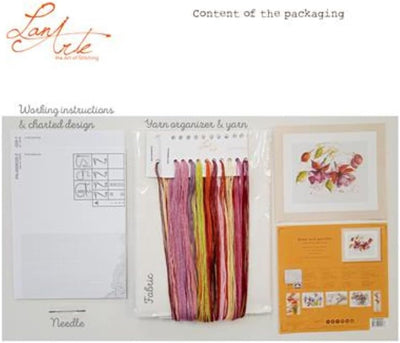 Lanarte Zählmusterpackung Fuchsien Kreuzstichpackung, Baumwolle, Mehrfarbig, 49 x 39 x 0.3 cm Aquare