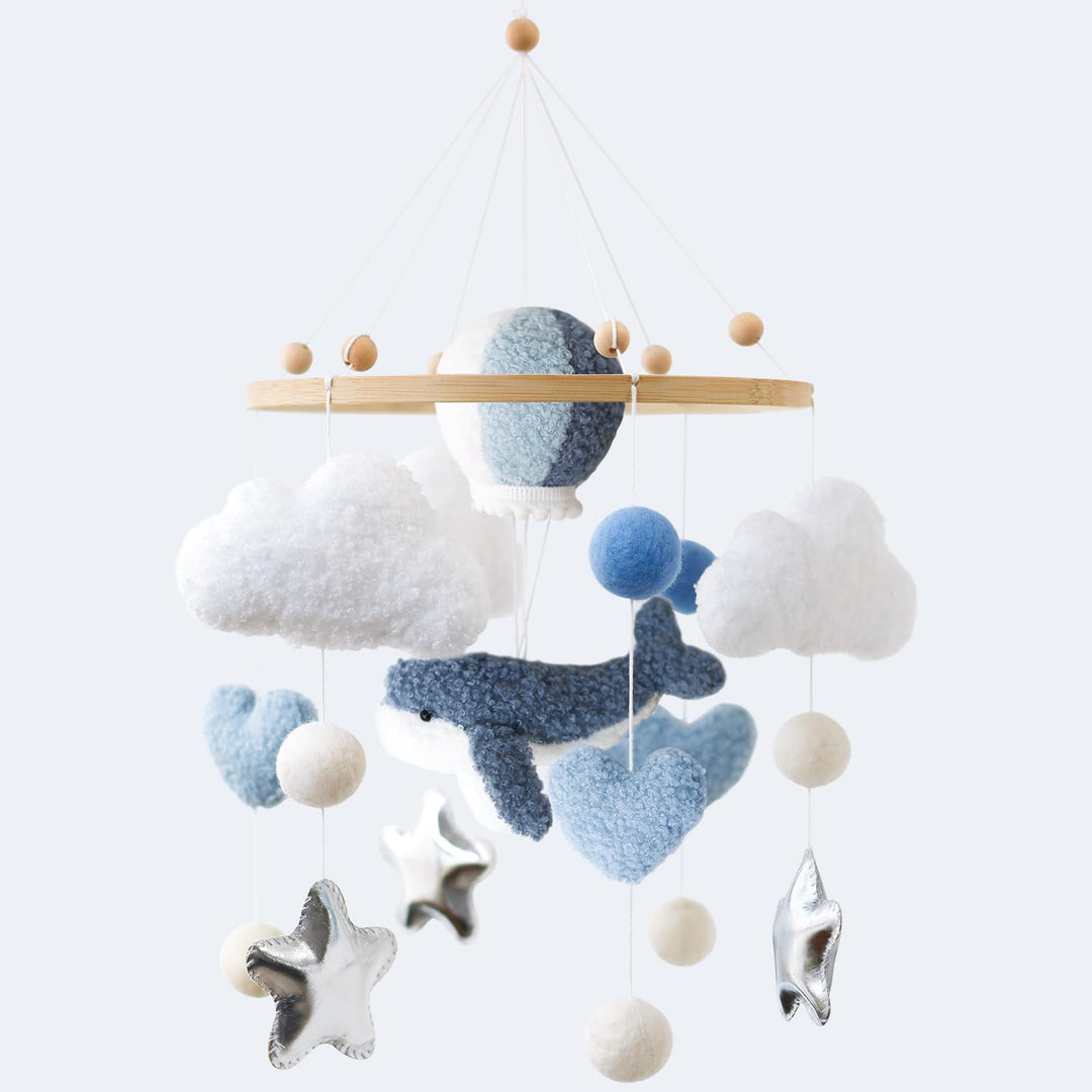 Baby Mobile Baby Windspiele-3D Wal Heissluftballon, Mobile Babybett Bettglocke Anhänger Kinderzimmer